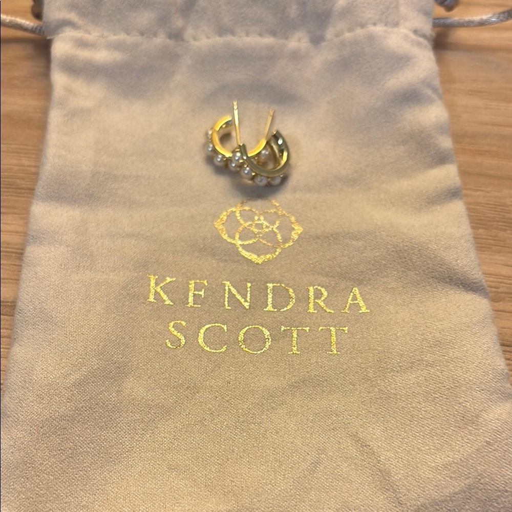 Kendra Scott Gold Hoop Earrings with Pearls